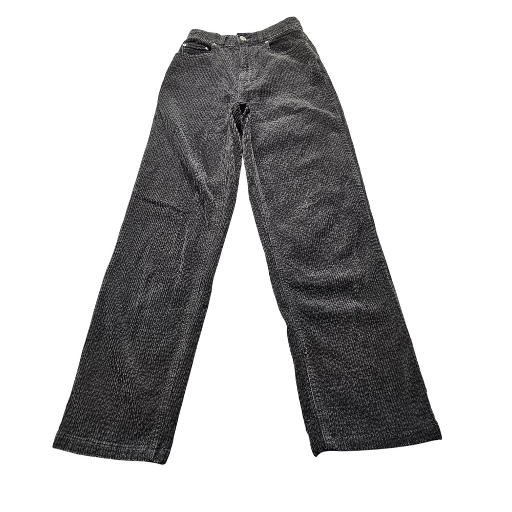 BDG Urban Outfitters High Rise Baggy Corduroy Pants 25 Charcoal Grey Wide Leg